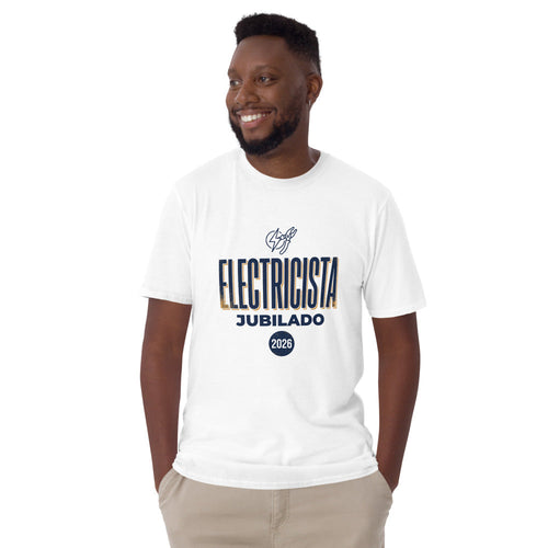 Camiseta Electricista Jubilado 2026, white shirt