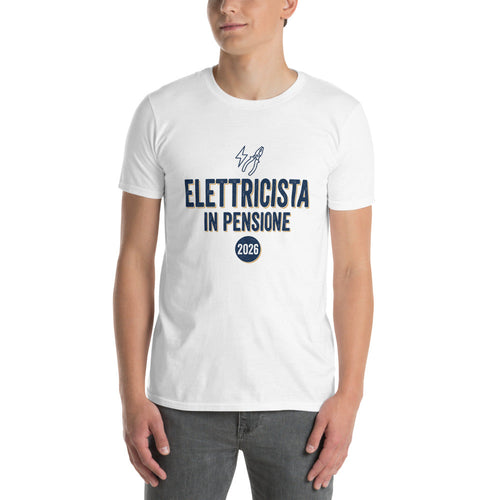 T-shirt Elettricista In Pensione 2026, white shirt